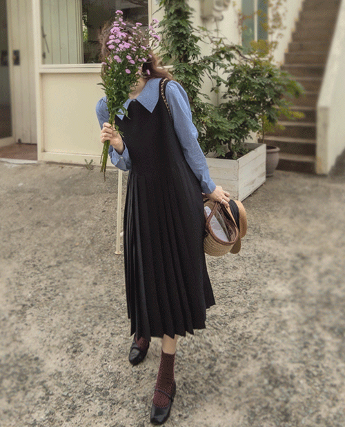 leelin-[브랜디즈 앤주름 가을 원피스[size:F(55~66)]]♡韓國女裝連身裙