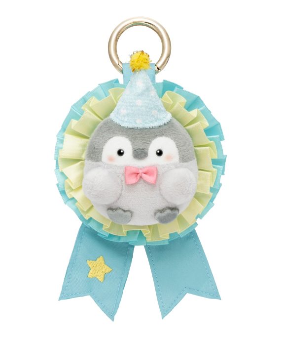 正能量企鵝 我想给你吃！ 9周年了公仔匙扣（淡蓝色）