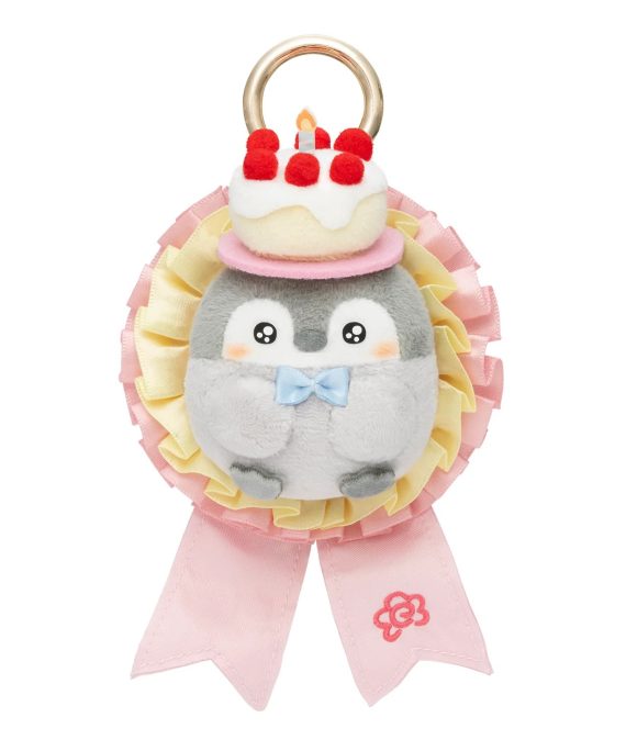 正能量企鵝 我想给你吃！ 9周年了公仔匙扣（粉红色）