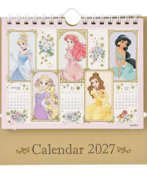 迪士尼公主桌上日曆 Princess Party CALENDAR ＆ ORGANIZER 2027